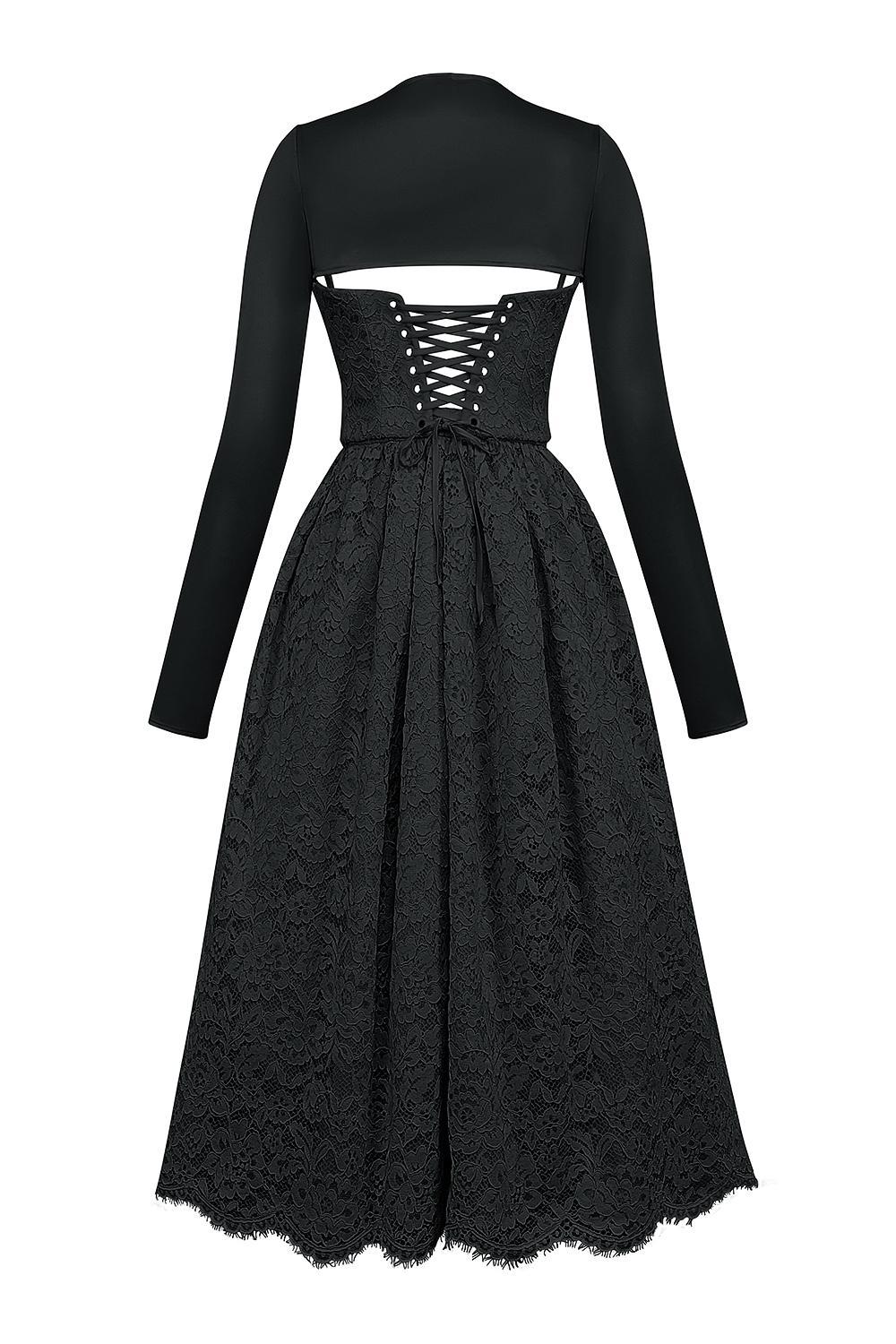 Duchess Black Lace Corset, Skirt and Bolero Product Image