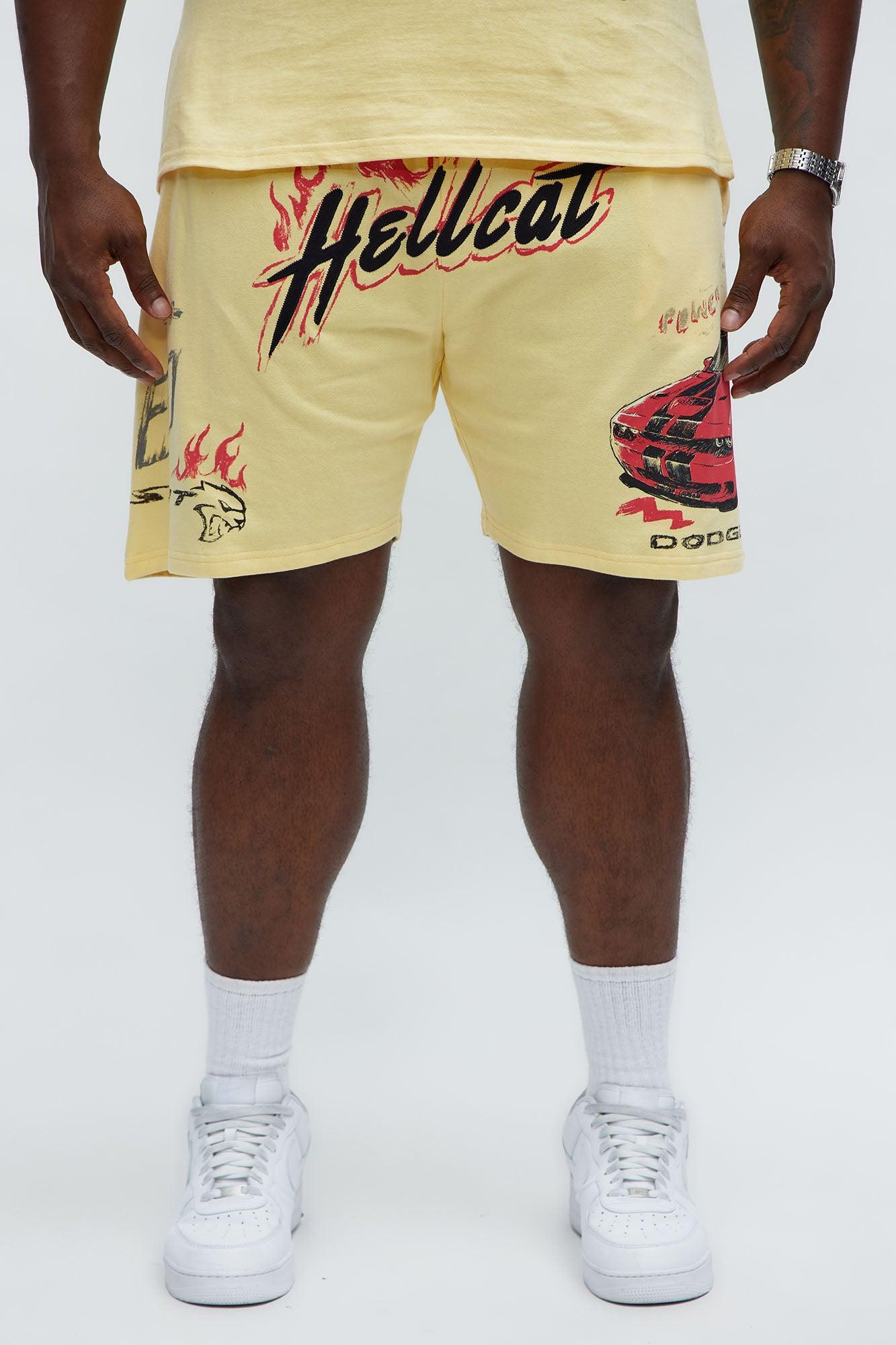 Dodge Hellcat Speed Sweatshorts - Tan Male Product Image