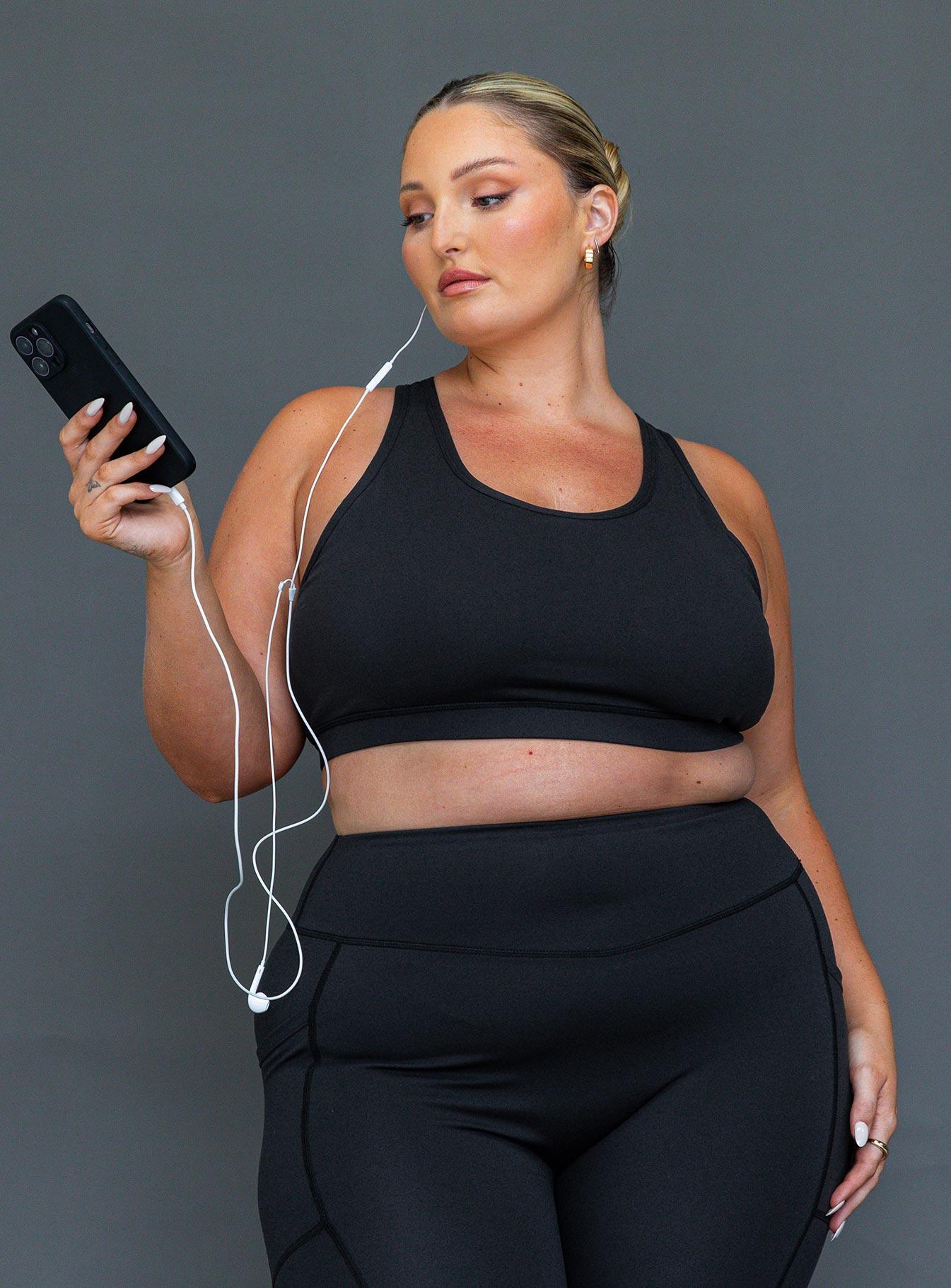 Energised Activewear Top Black Curve Product Image