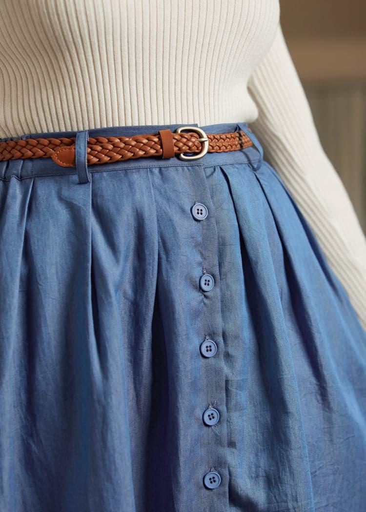 Bookstore's Best Chambray A-Line Skirt Product Image