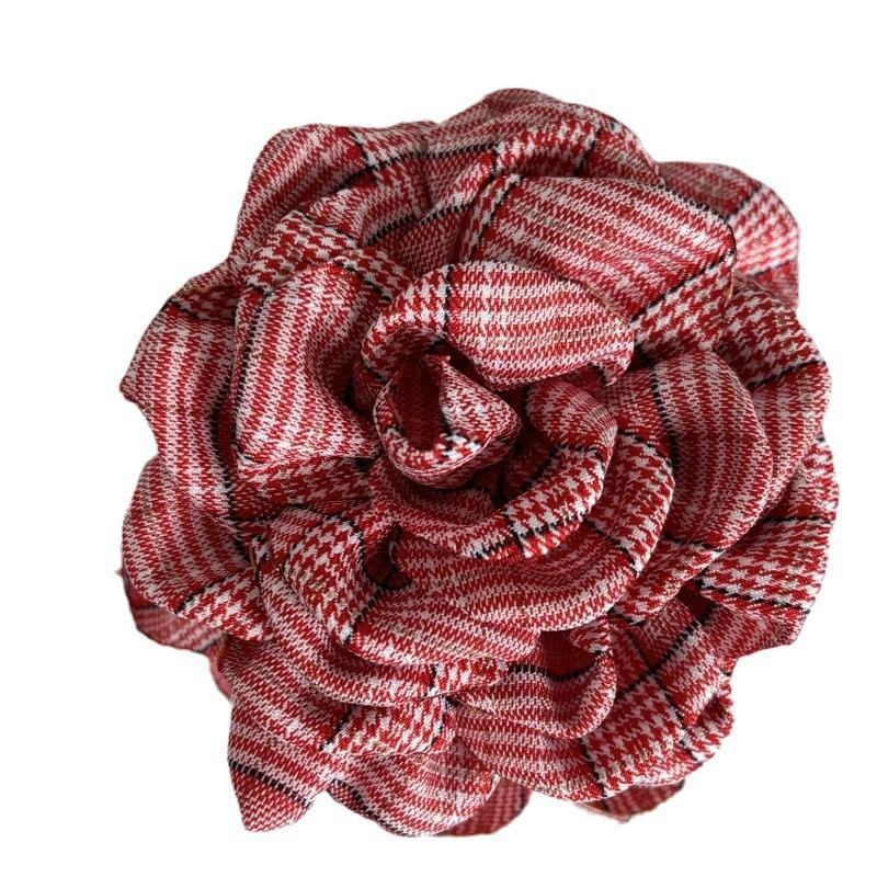 Floral Plaid Fabric Hair Claw Clip Product Image