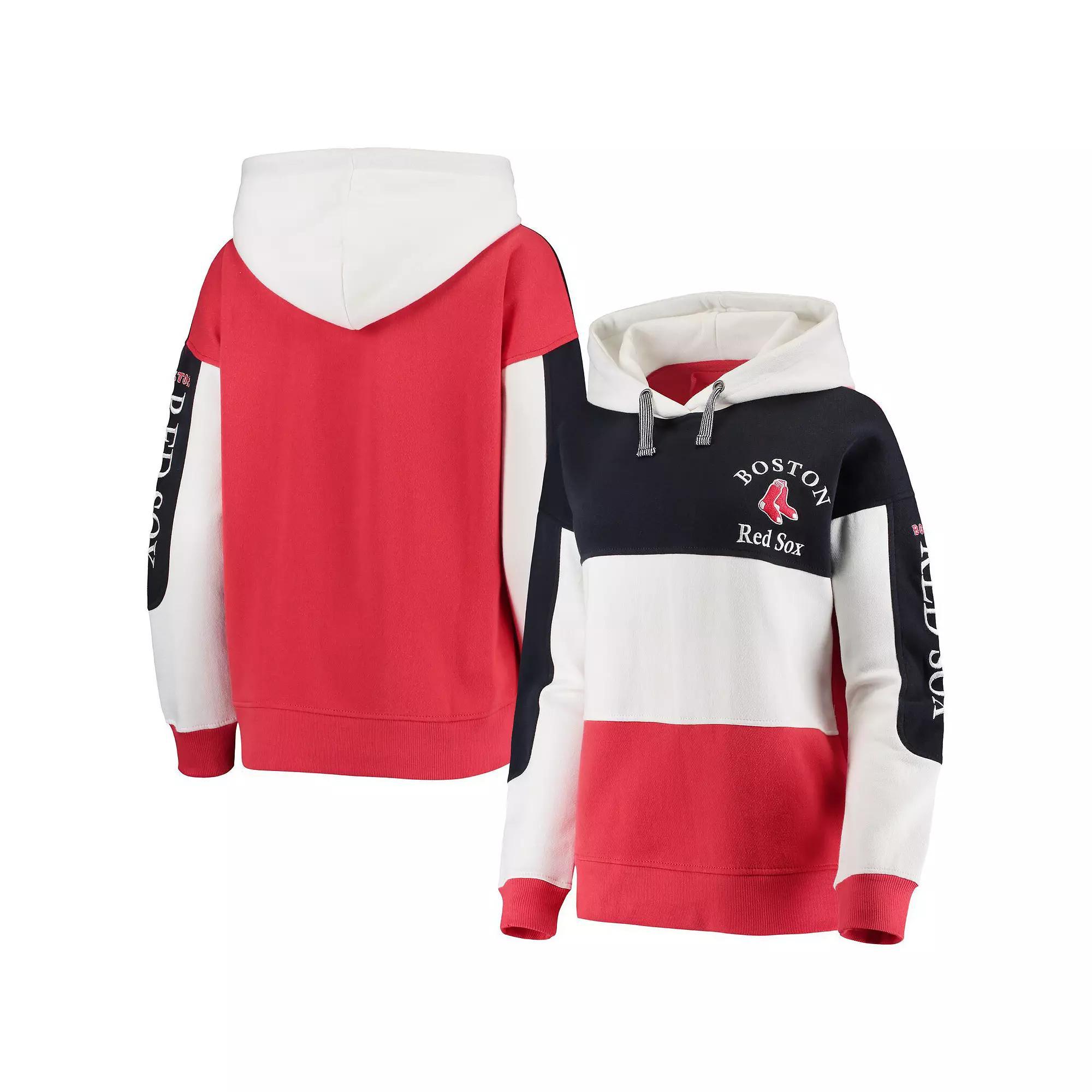 Women's Soft as a Grape Navy/Red Boston Red Sox Rugby Pullover Hoodie, Size: Medium, Blue Product Image