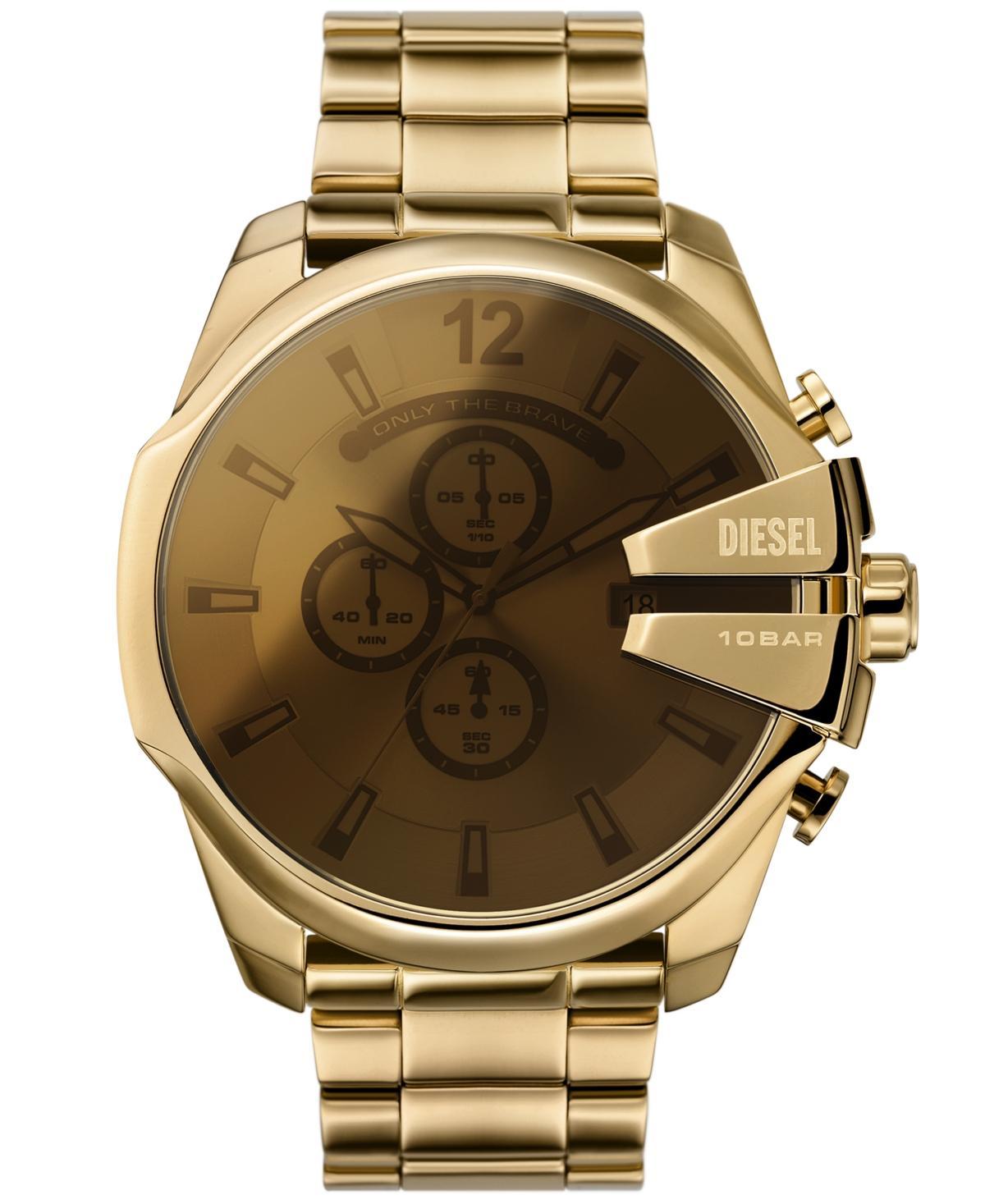 DIESEL Mega Chief Chronograph Gold-tone Stainless Steel Watch In Oro Product Image