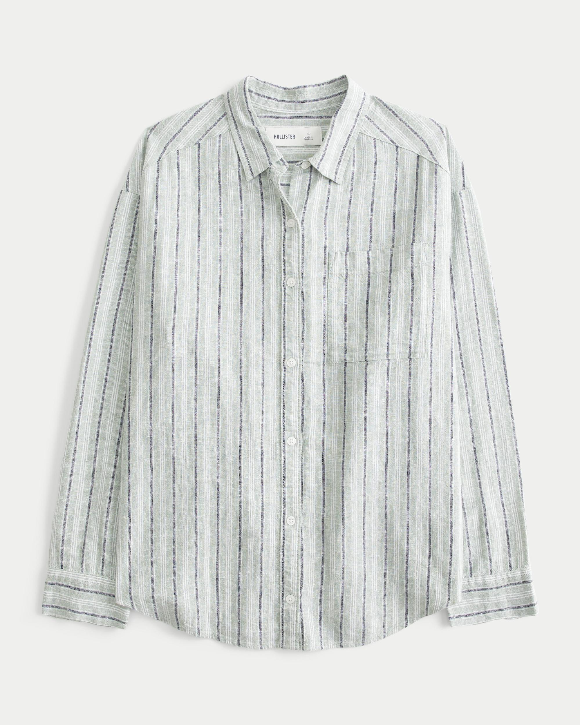 Oversized Linen-Blend Shirt Product Image