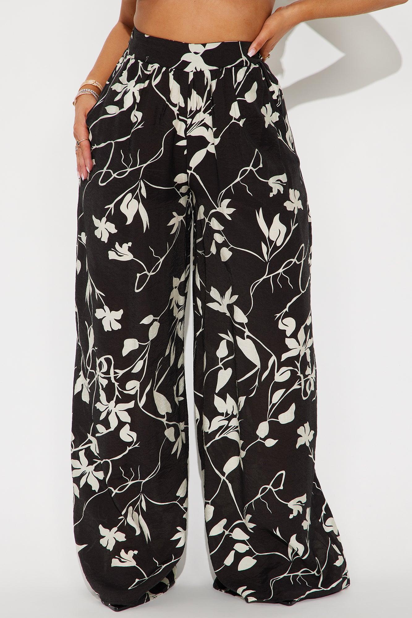 Beautiful Moments Wide Leg Pant - Black/White Product Image