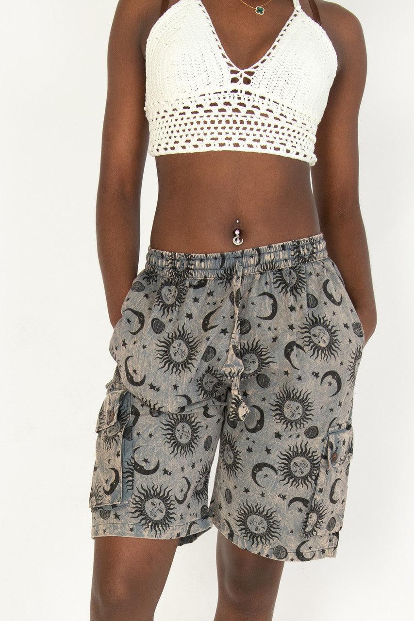 Mineral Wash Celestial Cargo Shorts Product Image