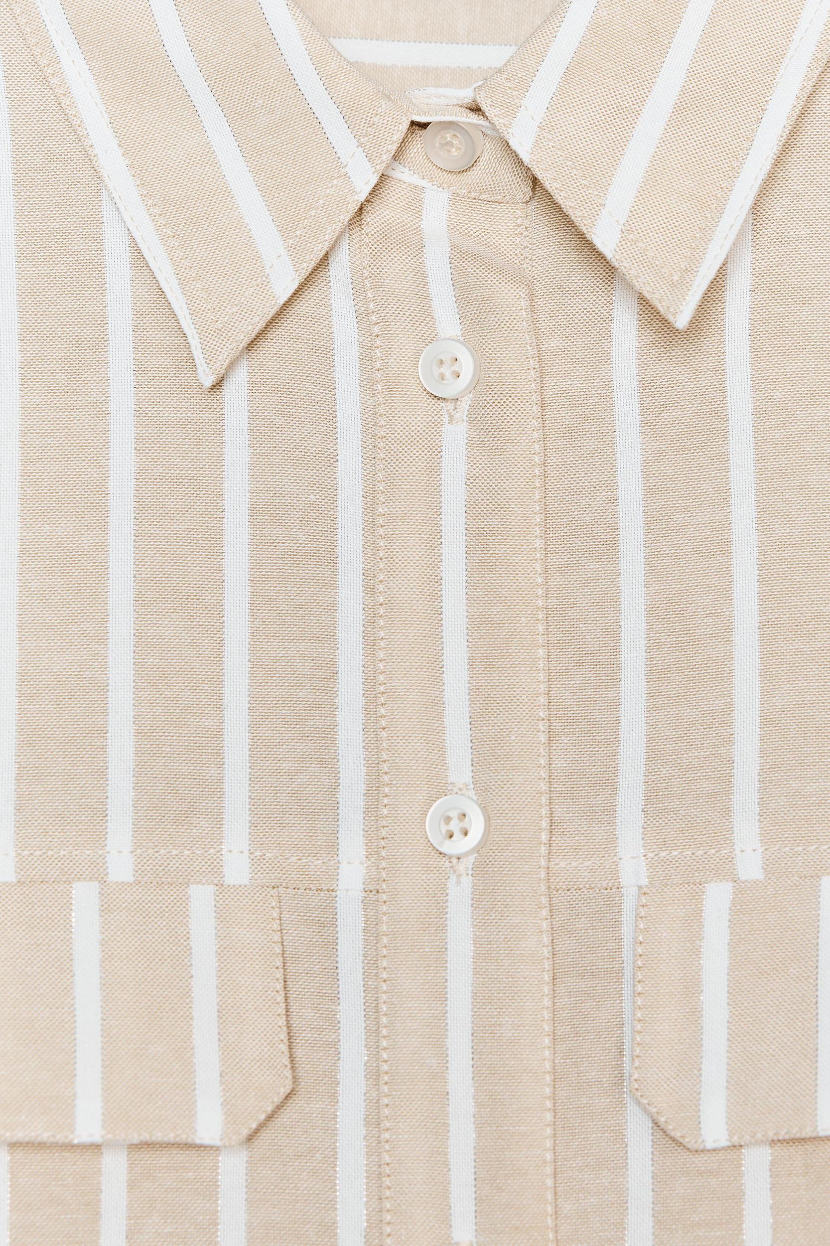 METALLIC THREAD STRIPED CROP TOP Product Image