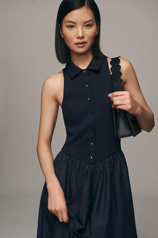 Maeve Sleeveless Collared Drop-Waist Midi Dress Product Image