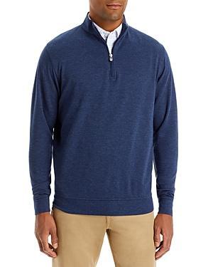 Peter Millar Mens Georgia National Champion Crown Comfort Interlock Quarter-Zip | Color: Iron | Size: S | UGA Product Image