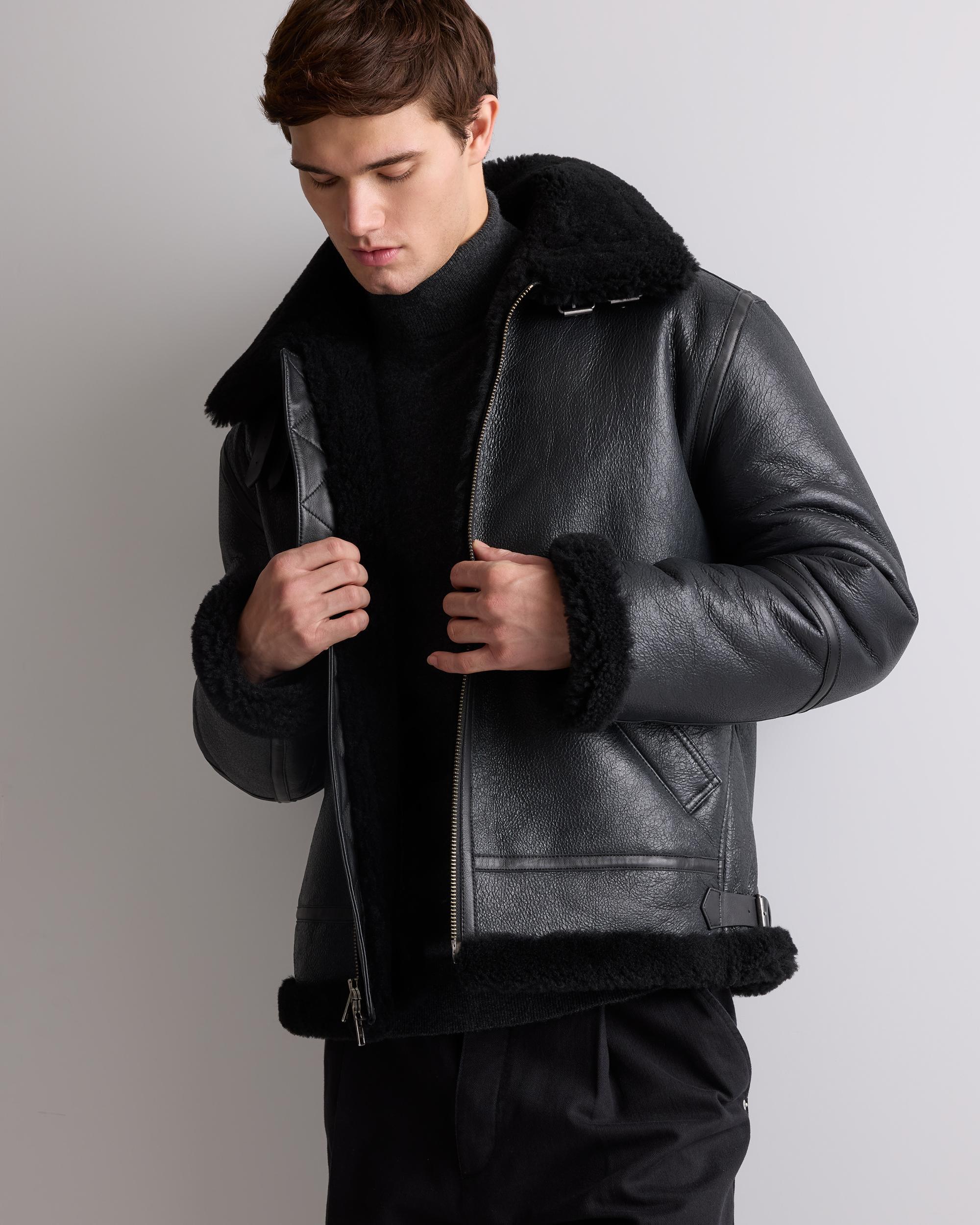 Quince | Men's 100% Shearling Bomber Jacket Leather Product Image