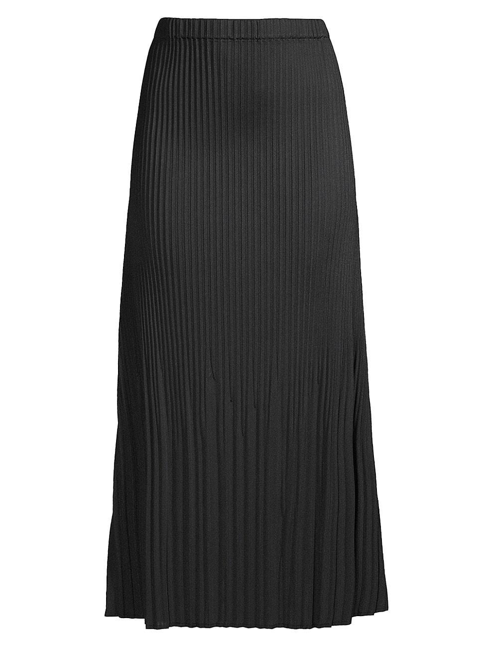 Womens Pleated Crepe De Chine Maxi Skirt Product Image