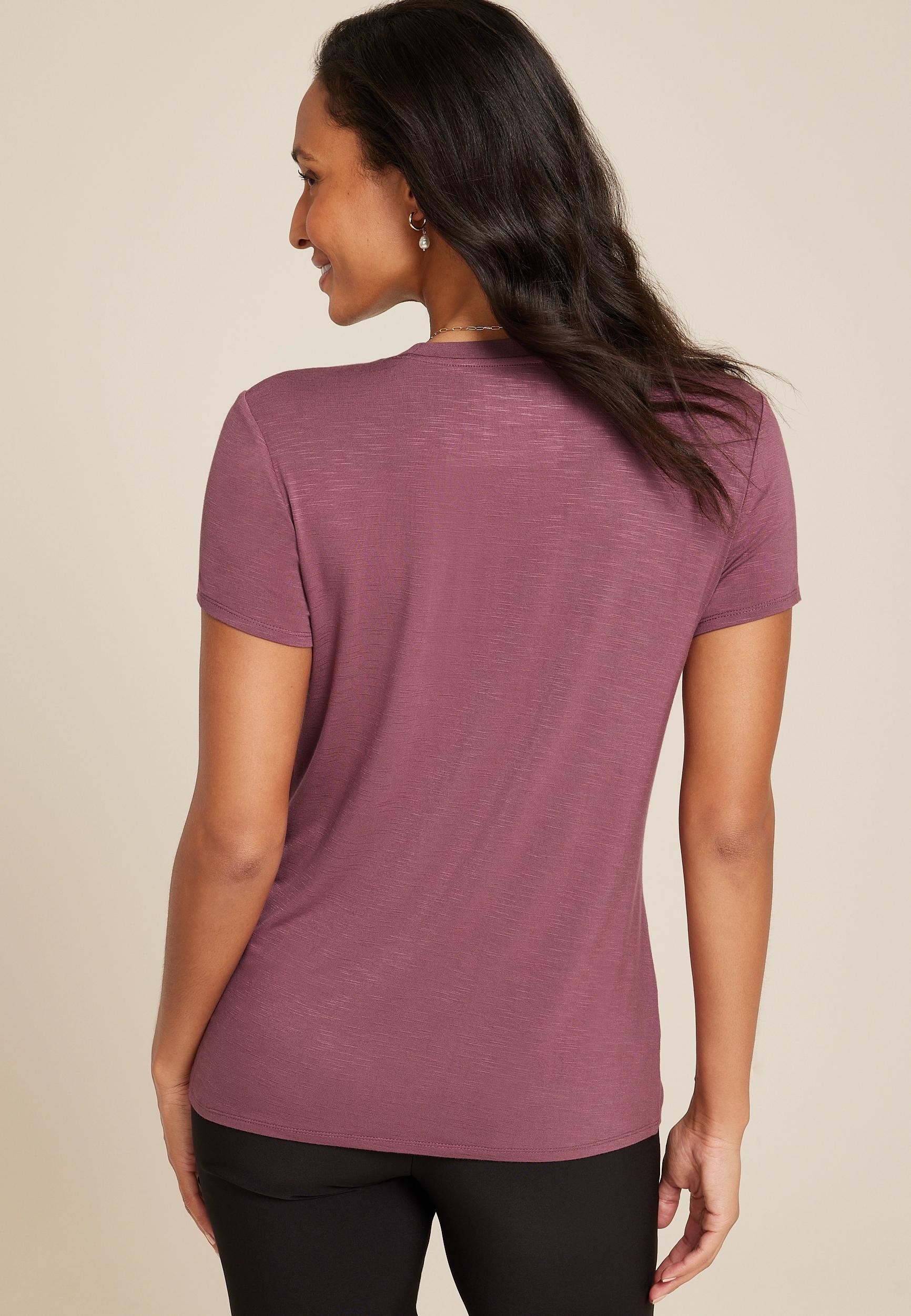 Maurices Womens X Small Size 24/7 Kennedy Crew Neck Tee Purple Product Image