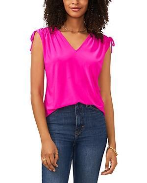 Vince Camuto Slvlss V Neck With Shirring At Shoulders (Rich ) Women's Clothing Product Image