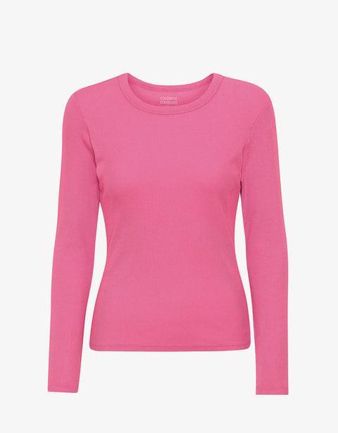 Women Organic Rib LS T-Shirt - Pacific Blue Product Image