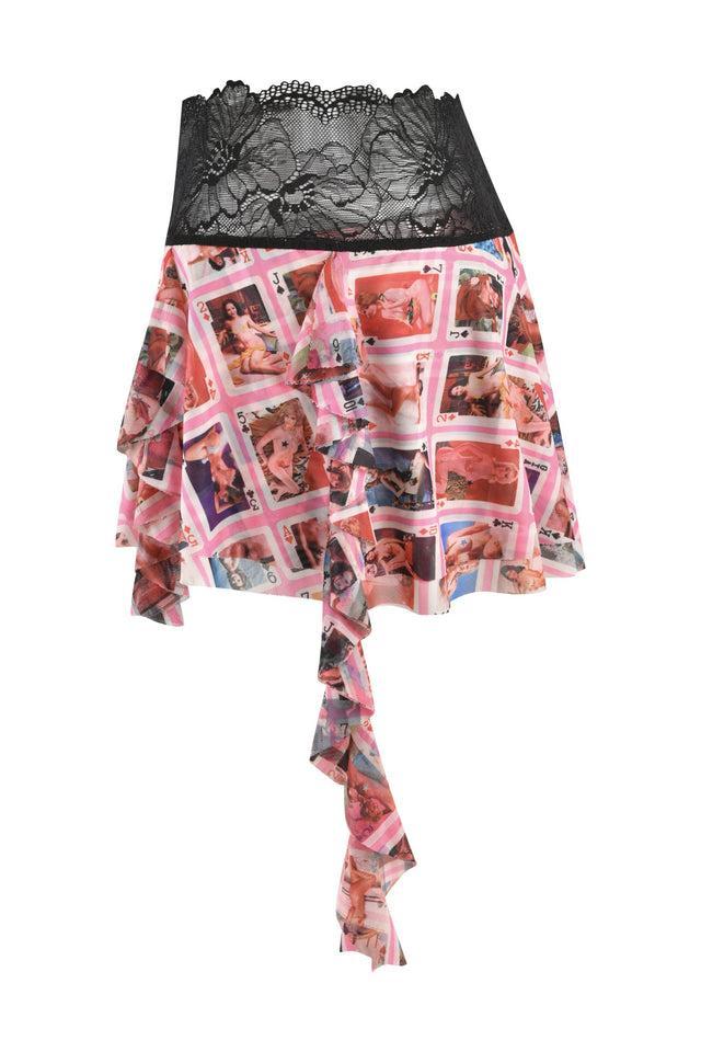 SILO MINI SKIRT - MULTI : GIA FACE CARD Product Image