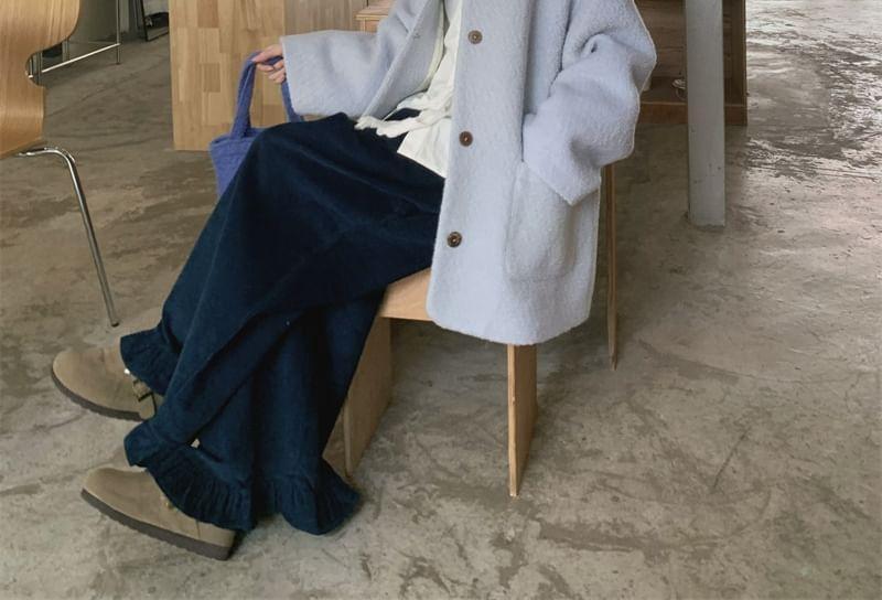 Hooded Button-Up Jacket / High Rise Wide Leg Pants / Shirt Product Image