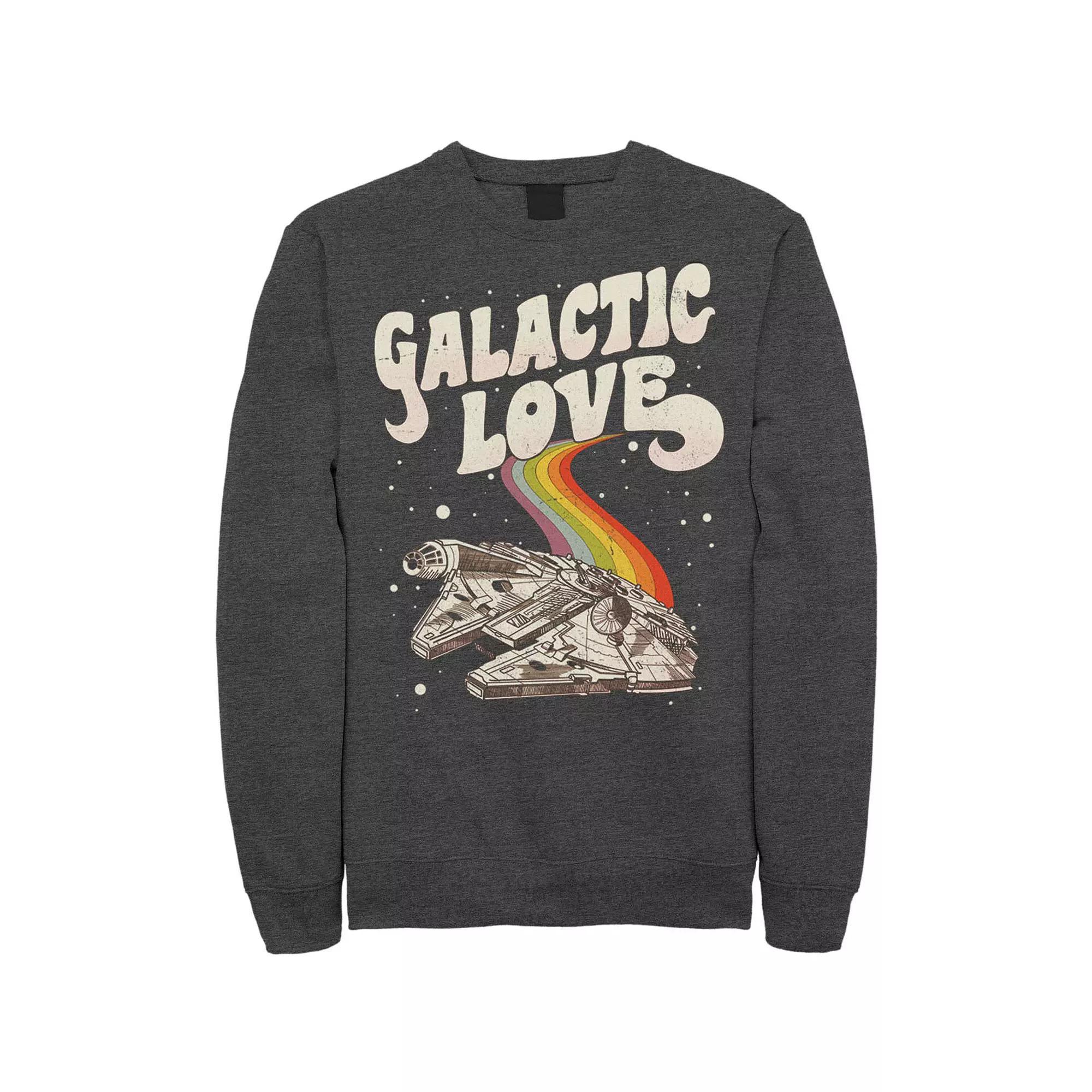 Men's Star Wars Pride Millennium Falcon Galactic Love Sweatshirt, Size: XL, Grey Heather Product Image