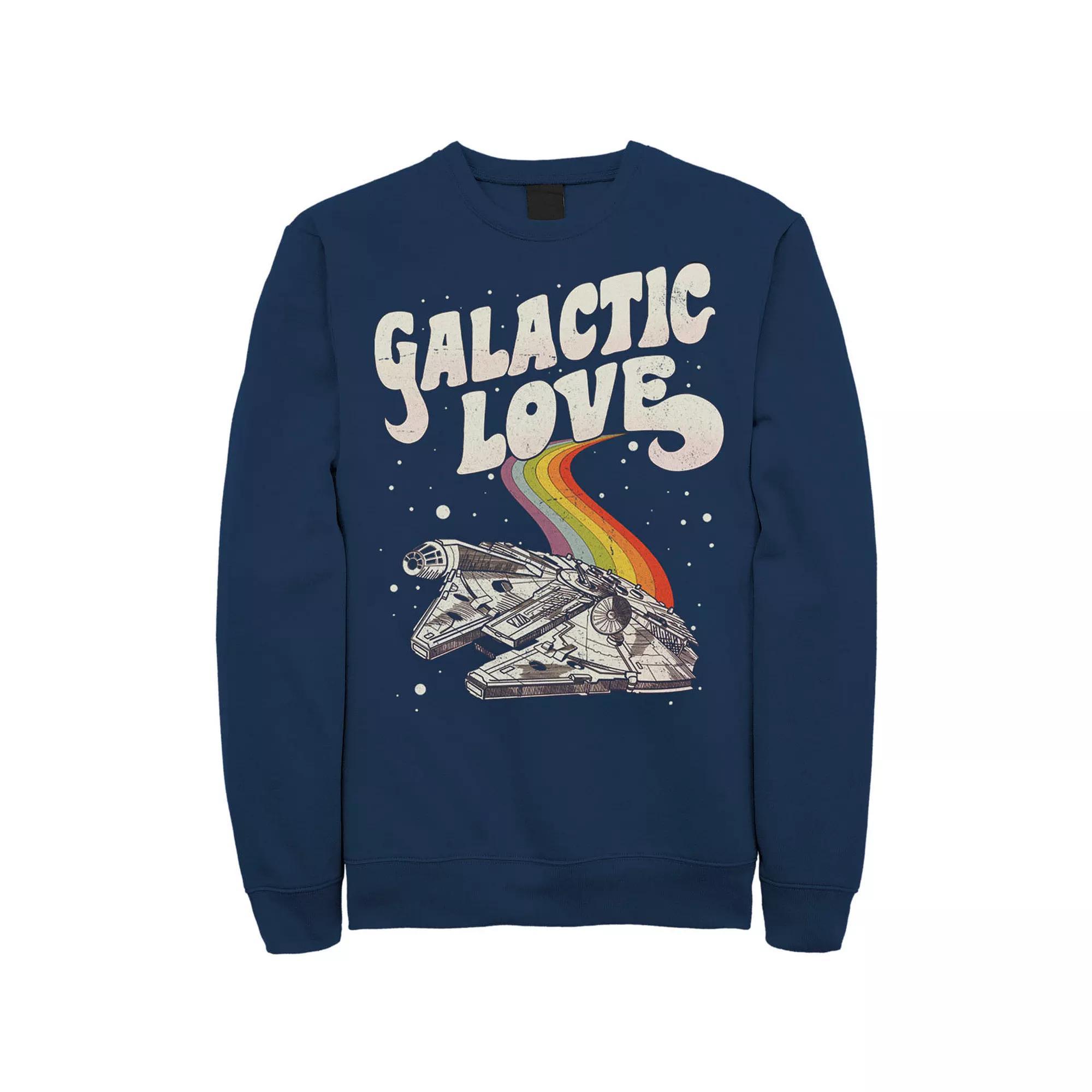 Men's Star Wars Pride Millennium Falcon Galactic Love Sweatshirt, Size: XL, Grey Heather Product Image