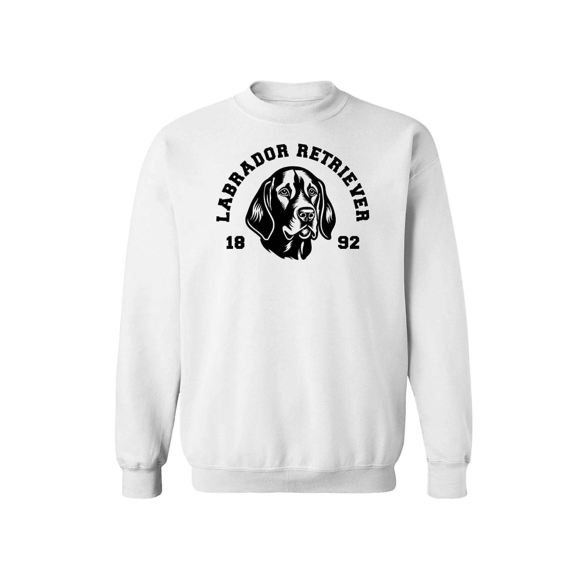 Men's COLAB89 Labrador Retriever Graphic Sweatshirt, Size: XL, White Product Image