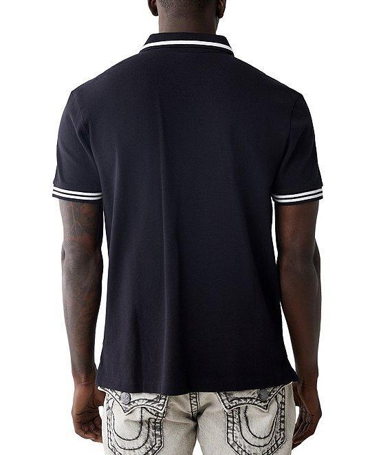 True Religion Buddha Face Graphic Short Sleeve Polo Shirt Product Image