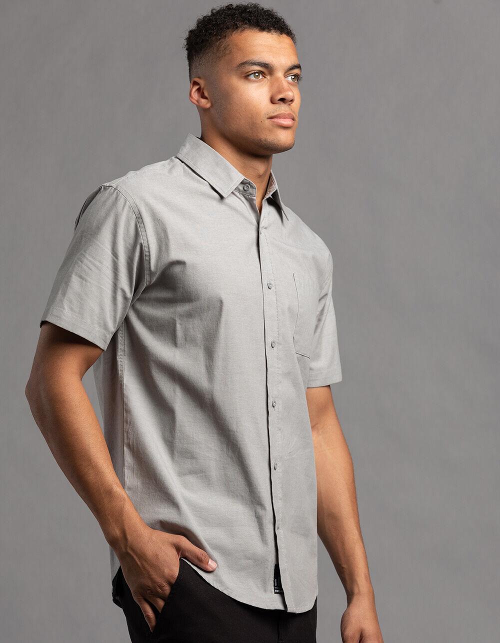 RSQ Mens Solid Chambray Button Up Shirt - GRAY Product Image