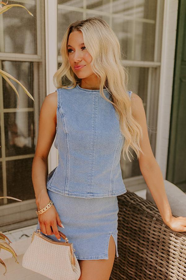 Soho Edge Denim Top Product Image