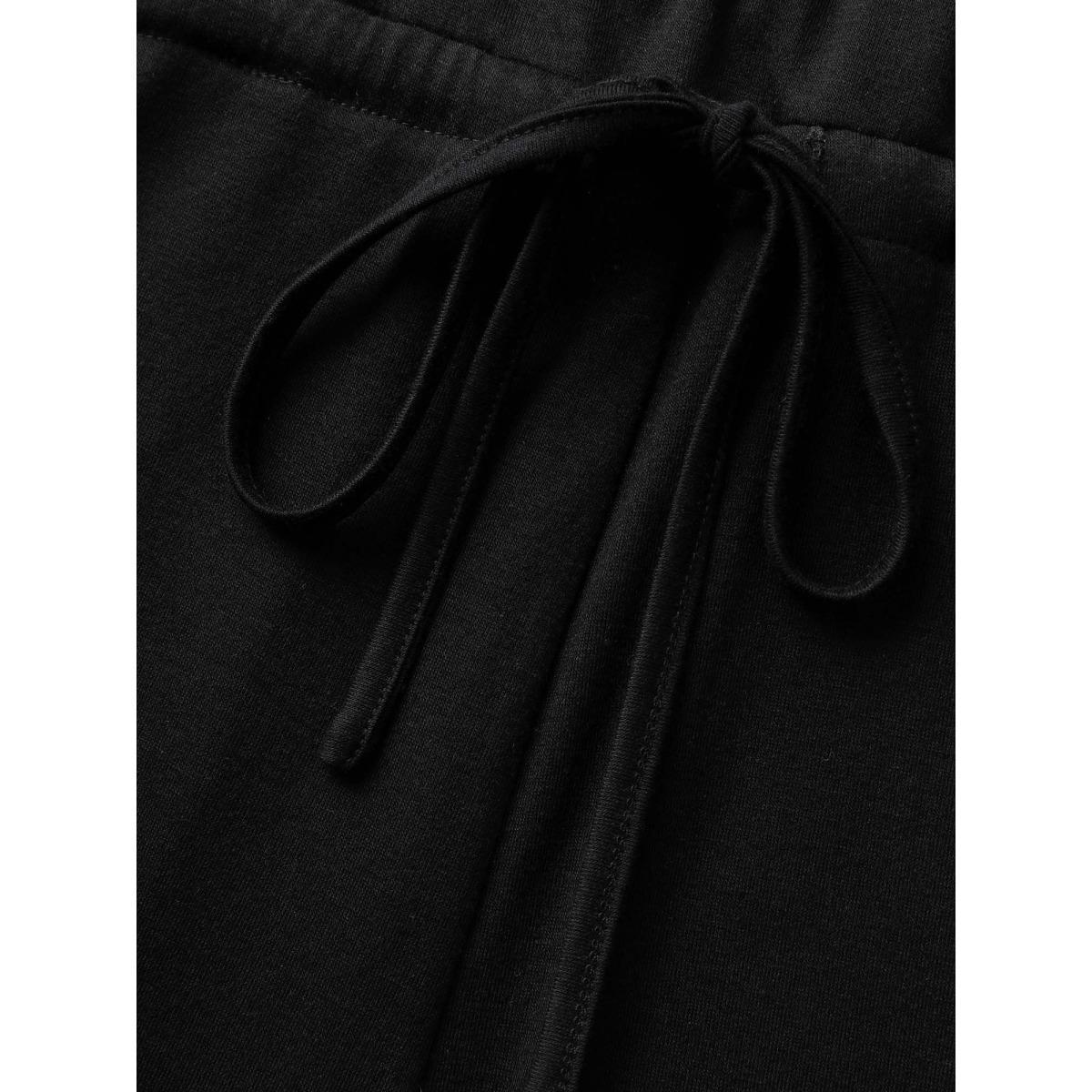 Plus Size Black V Neck Crocheted Cut Out Jumpsuit Women Resort Sleeveless V-neck Vacation Loose Jumpsuits BloomChic 22-24/3X Product Image