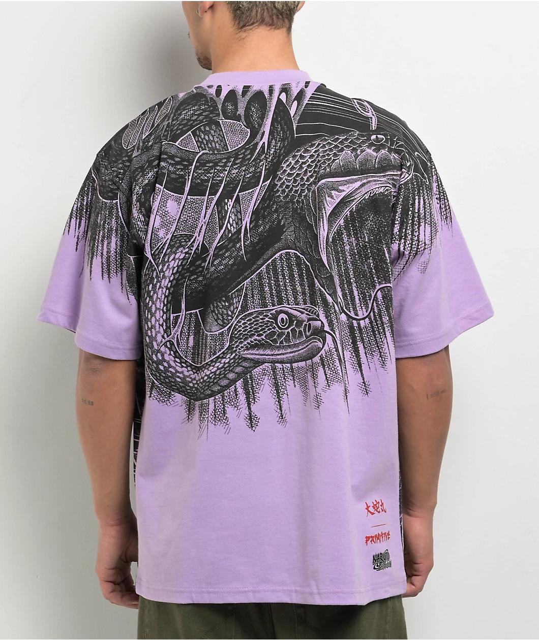 Primitive x Naruto Shippuden Snakes Lavender T-Shirt Product Image