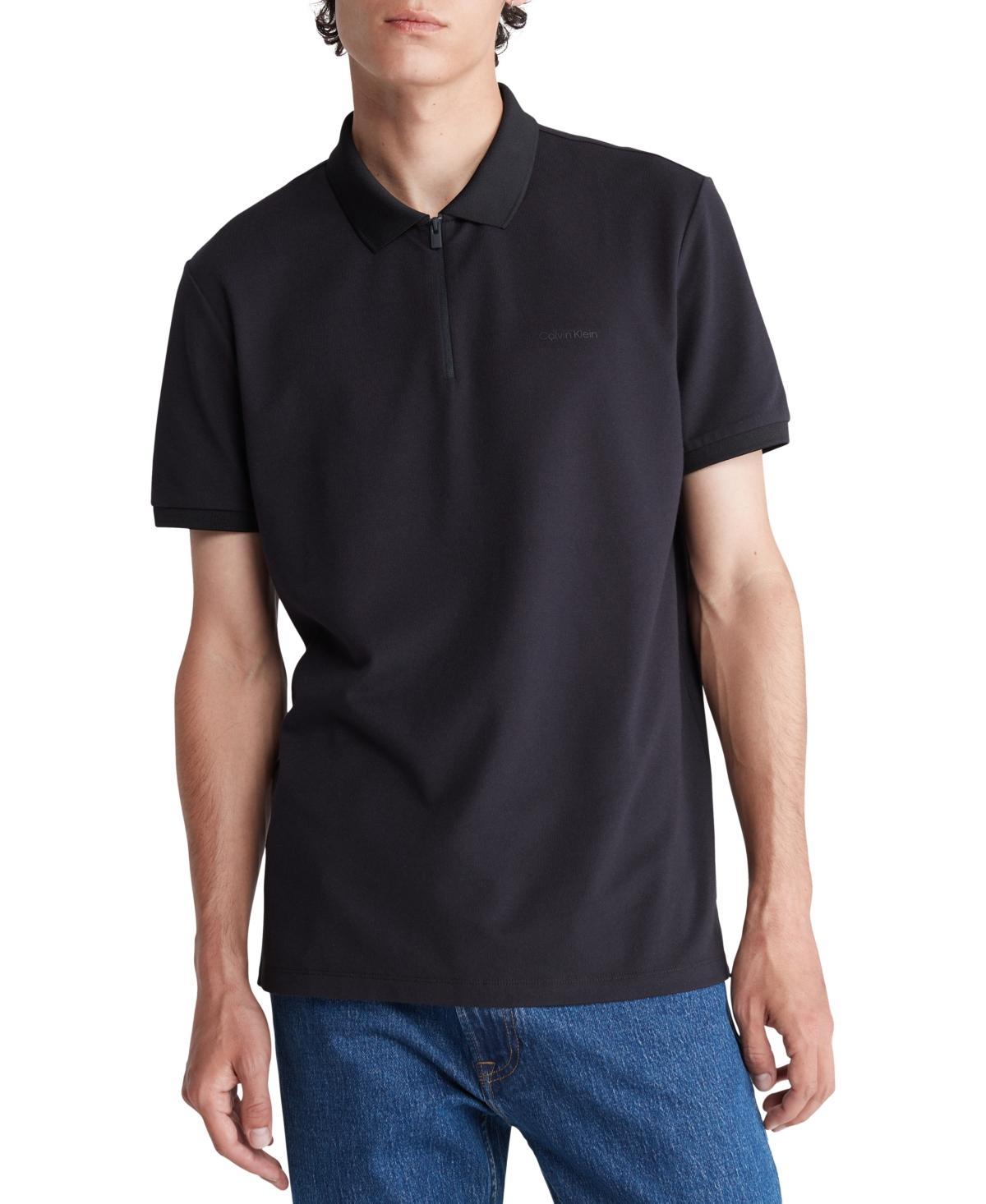 Calvin Klein Men's Tech Zip Polo Shirt - Blue - XS Product Image