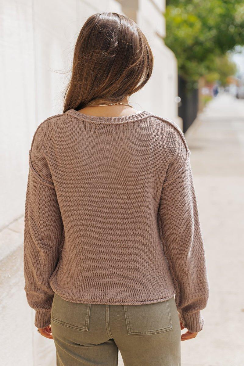 Everyday Fall Pullover Sweater - Mocha - FINAL SALE Product Image
