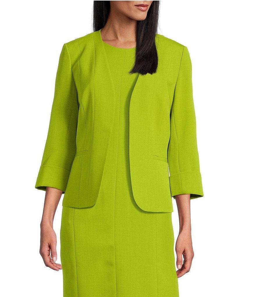 Kasper Crepe Multi Seam Cuff Sleeve Cardigan Product Image