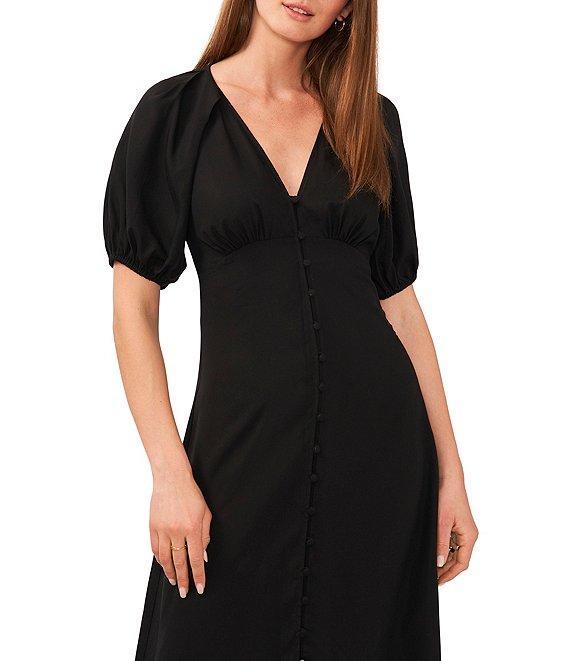 Chelsea & Violet Puff Sleeve Button Front Dress Product Image