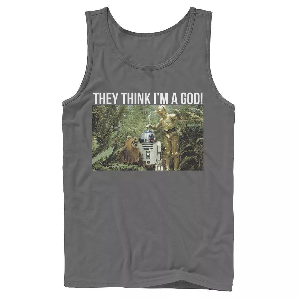Men's Star Wars They Think I'm A God Portrait Tank Top, Size: XL, Grey Product Image