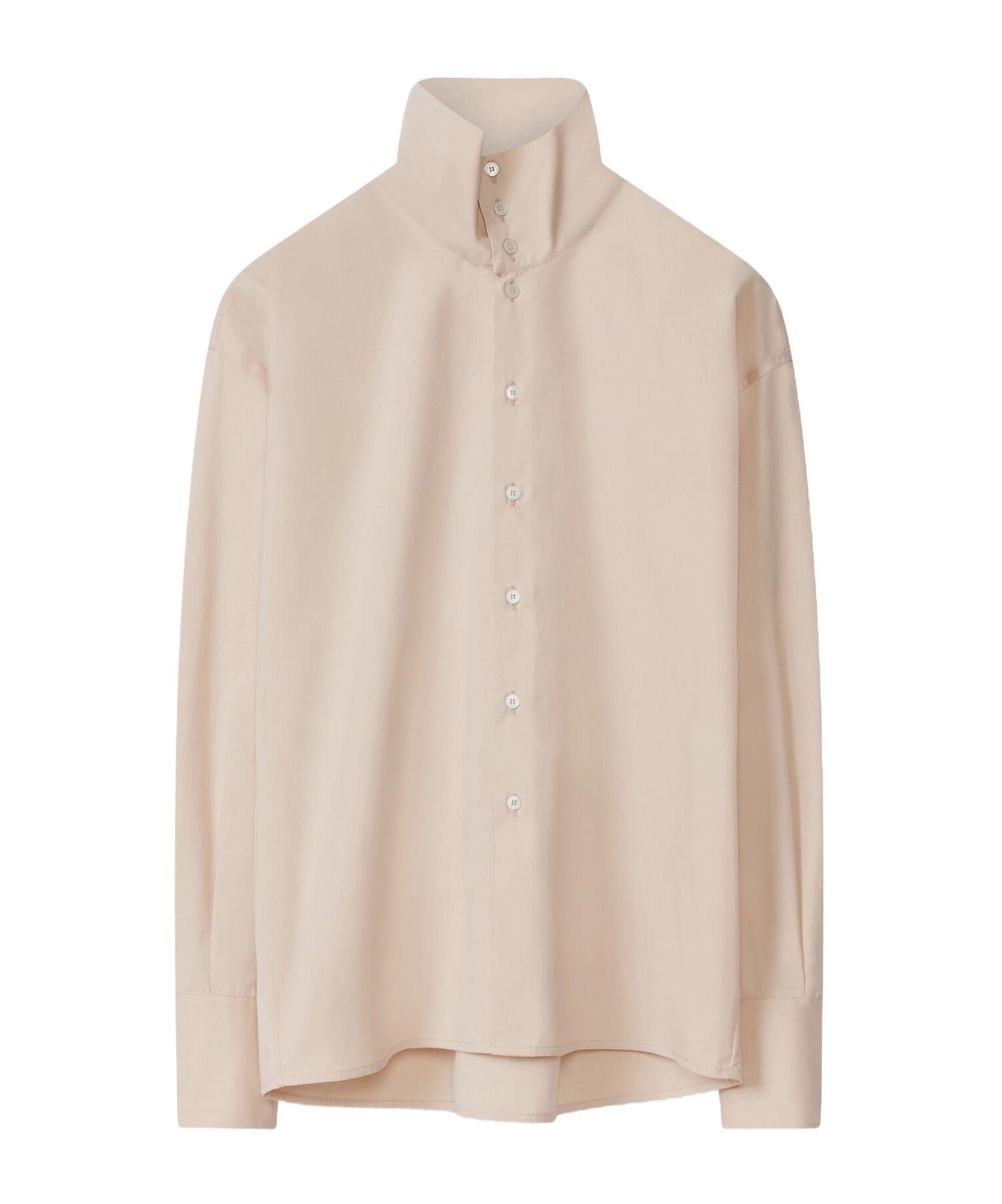 FABIANA FILIPPI Poplin Shirt With Stand Up Collar In Dusty Pink Product Image
