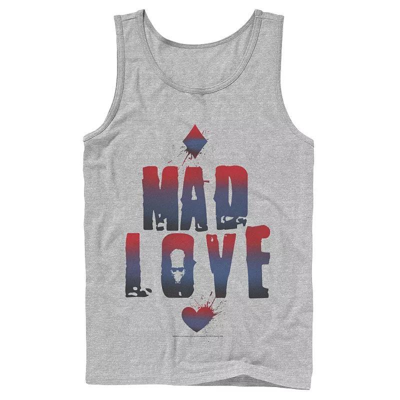 Mens DC Comics Batman Harley Quinn And Joker Mad Love Text Tank Top, Men's, Size: Large, White Product Image