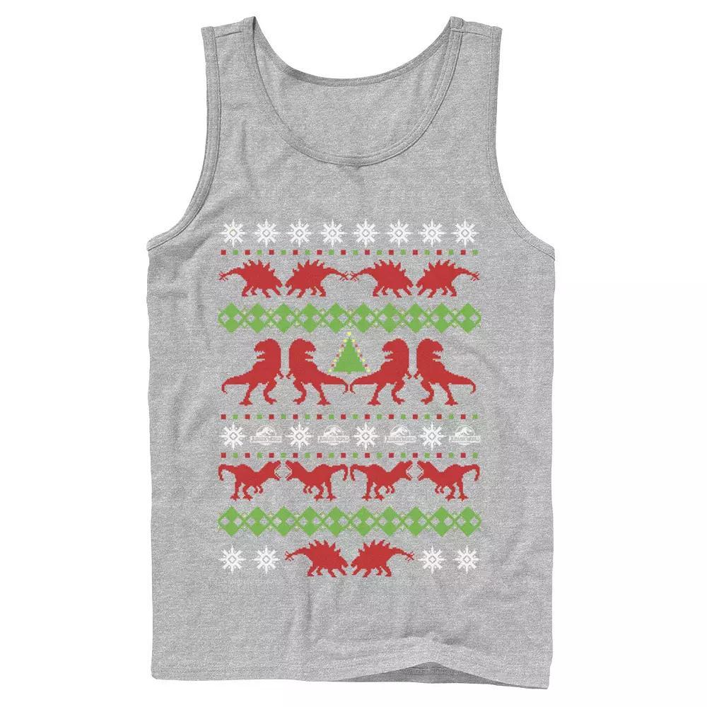 Men's Jurassic Park Knit Style Tank Top, Size: Large, Athletic Grey Product Image