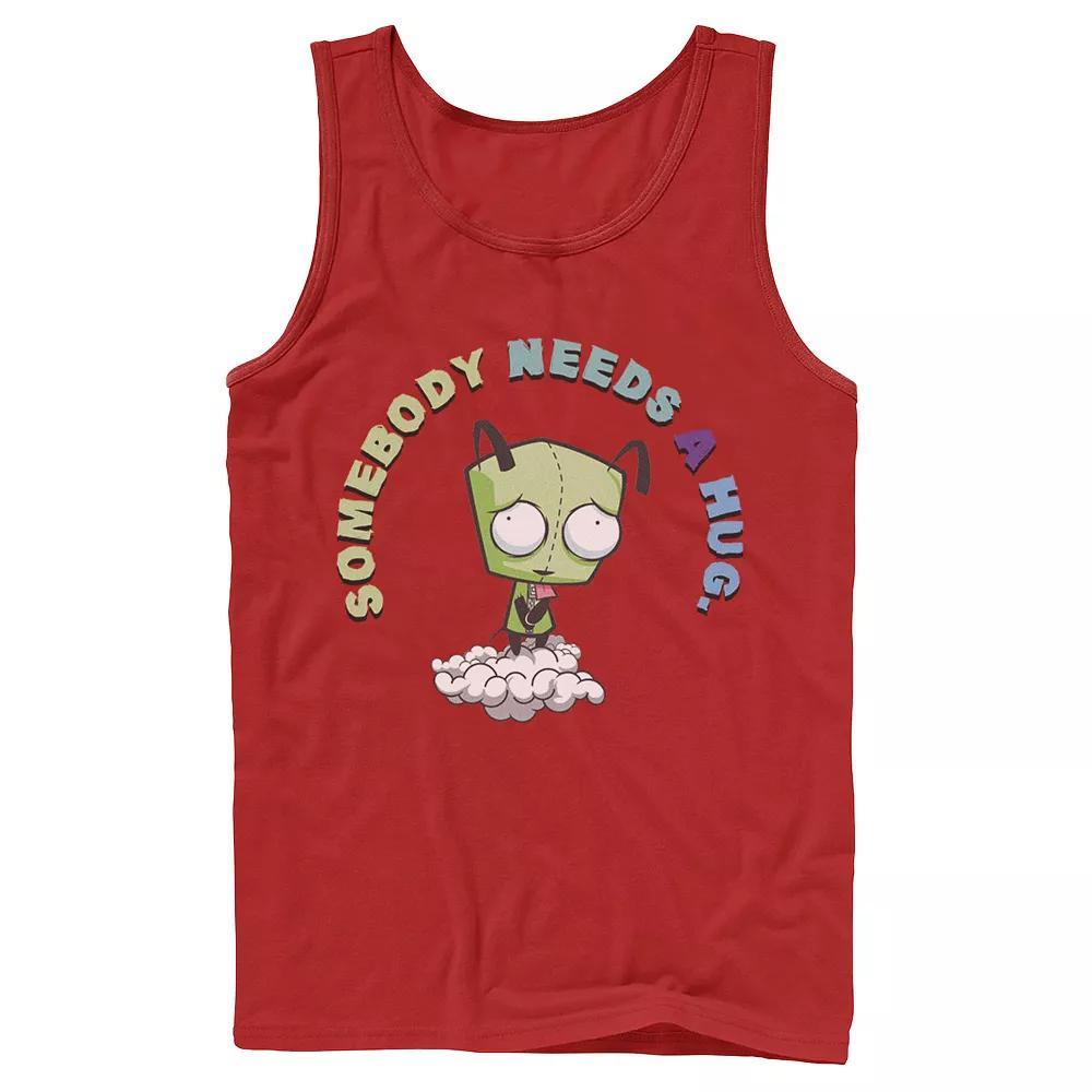 Men's Nickelodeon Invader Zim Gir Somebody Needs A Hug Sad Portrait Graphic Graphic Tank Top, Size: Small, Grey Product Image