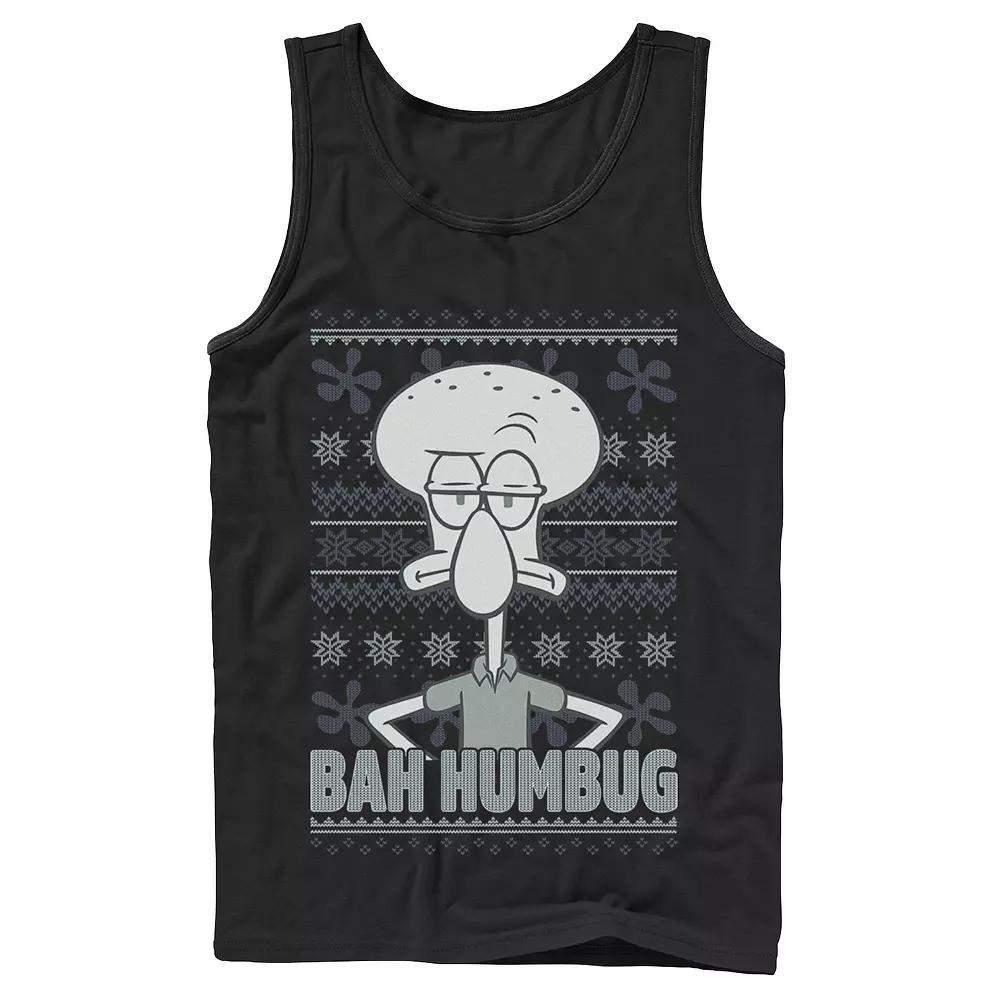 Men's Nickelodeon SpongeBob SquarePants Squidward Bah Humbug Ugly Christmas Graphic Tank Top, Size: XL, Black Product Image