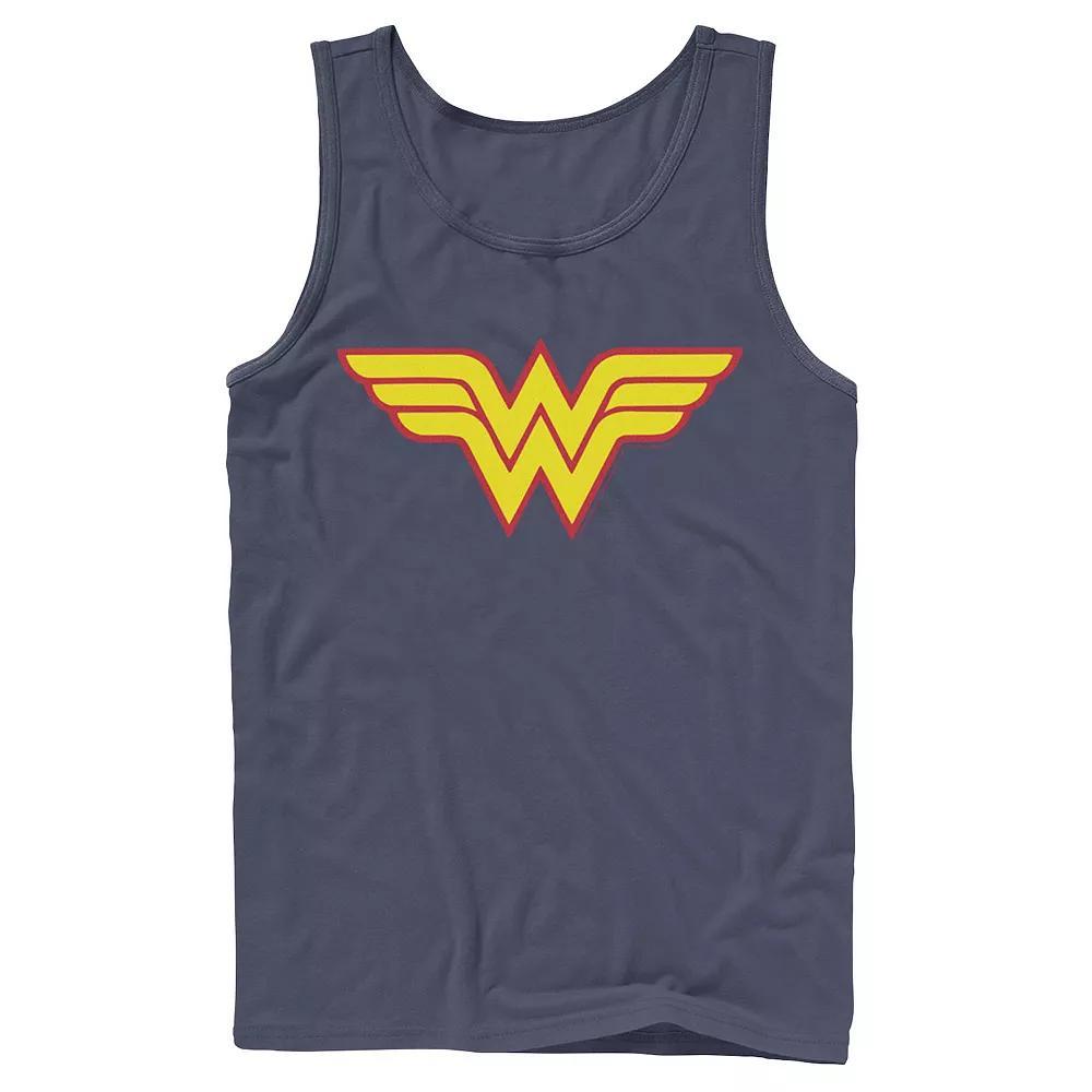 Men's DC Comics Wonder Woman Classic Yellow Red Symbol Graphic Tank Top, Size: Small, Blue Product Image