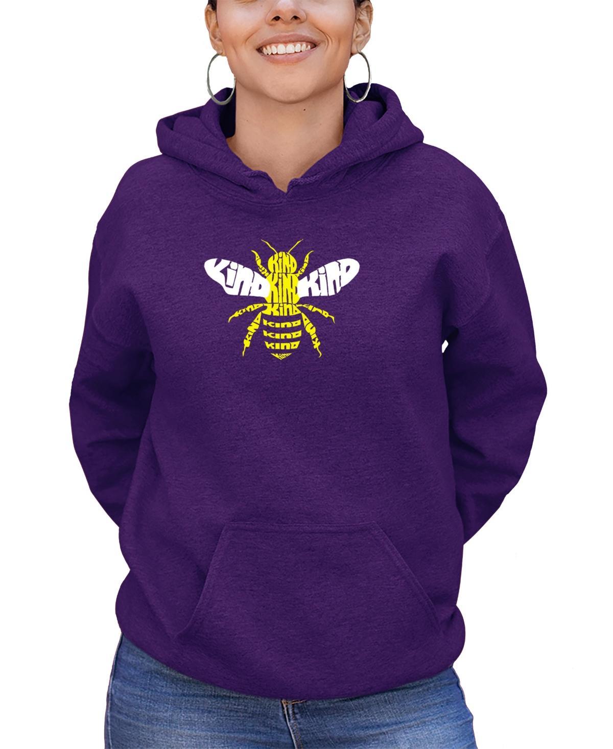 La Pop Art Womens Bee Kind Word Art Hooded Sweatshirt Product Image