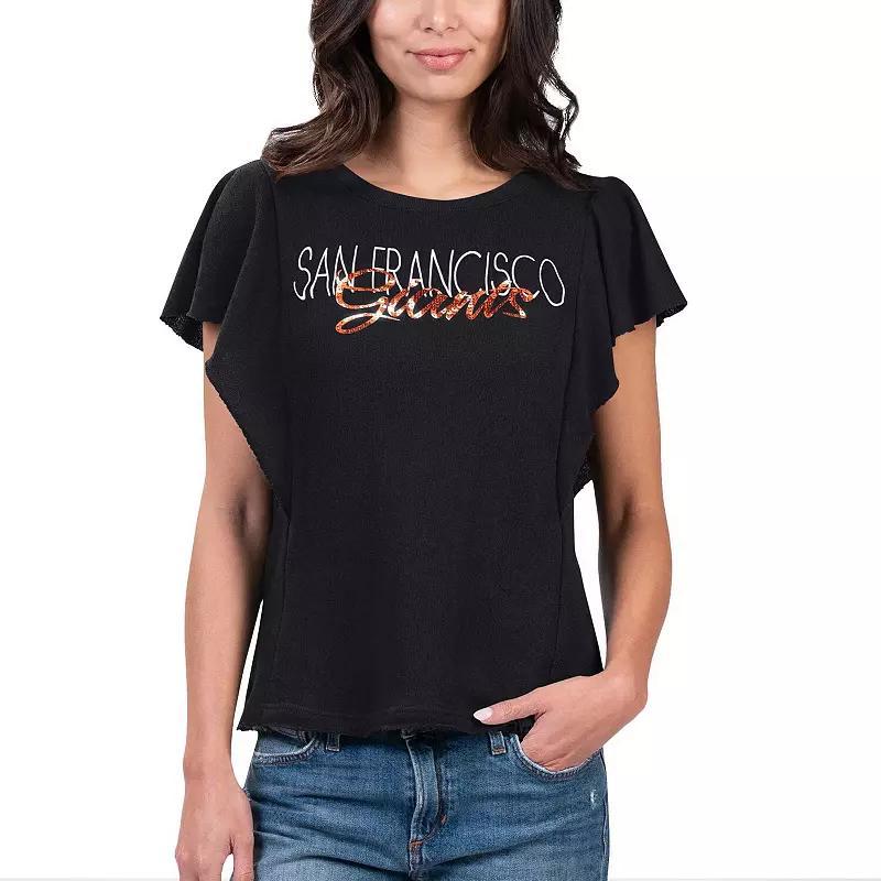 Women's G-III 4Her by Carl Banks Black San Francisco Giants Crowd Wave T-Shirt, Size: XL Product Image