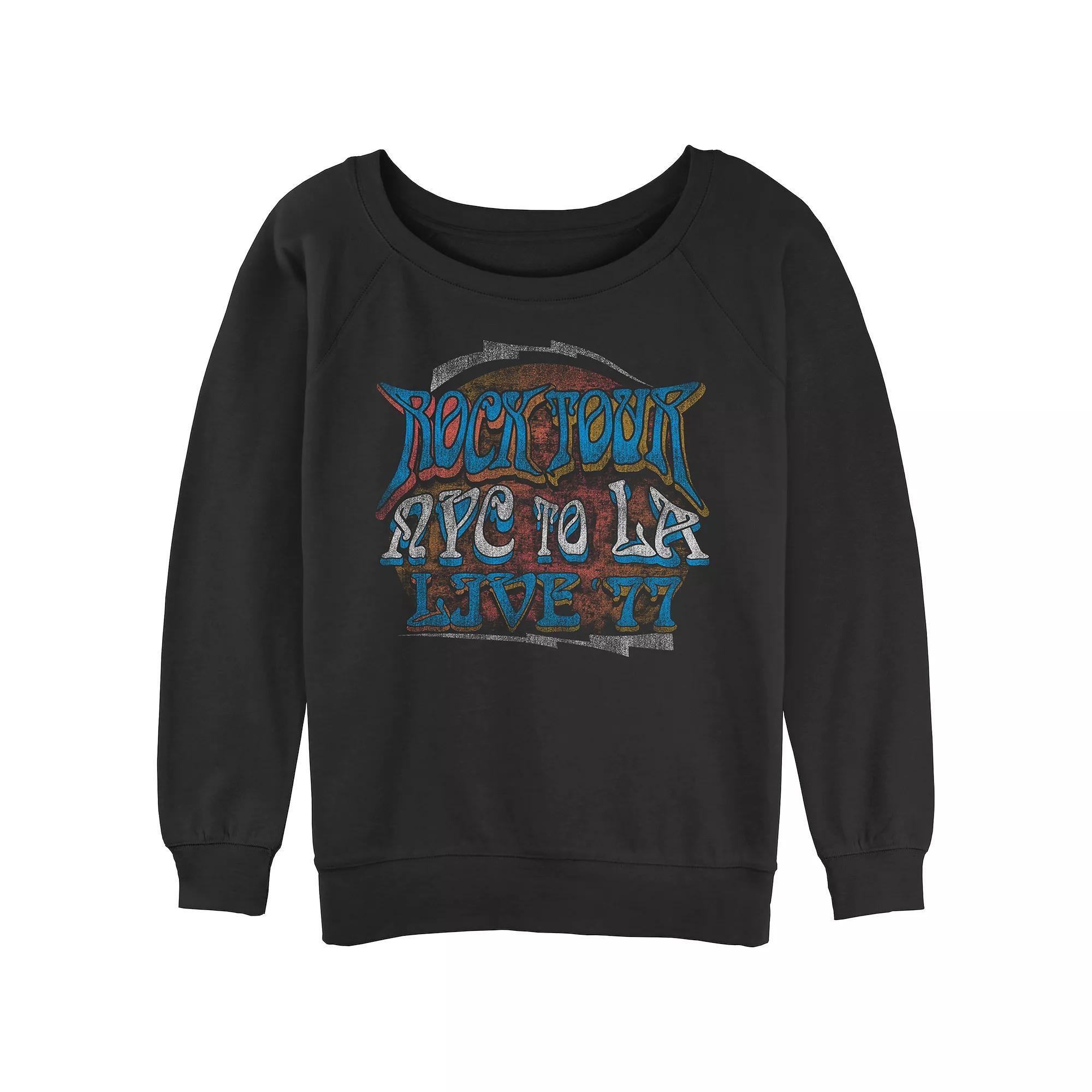 Disney's Wish Juniors' Stars Are There To Guide Us Slouchy Terry Graphic Pullover, Women's, Size: XL, Black Product Image