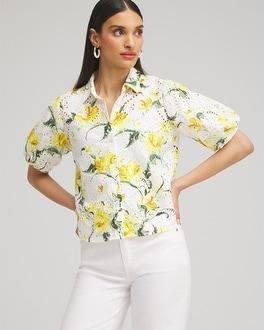 Floral Eyelet Shirt Product Image