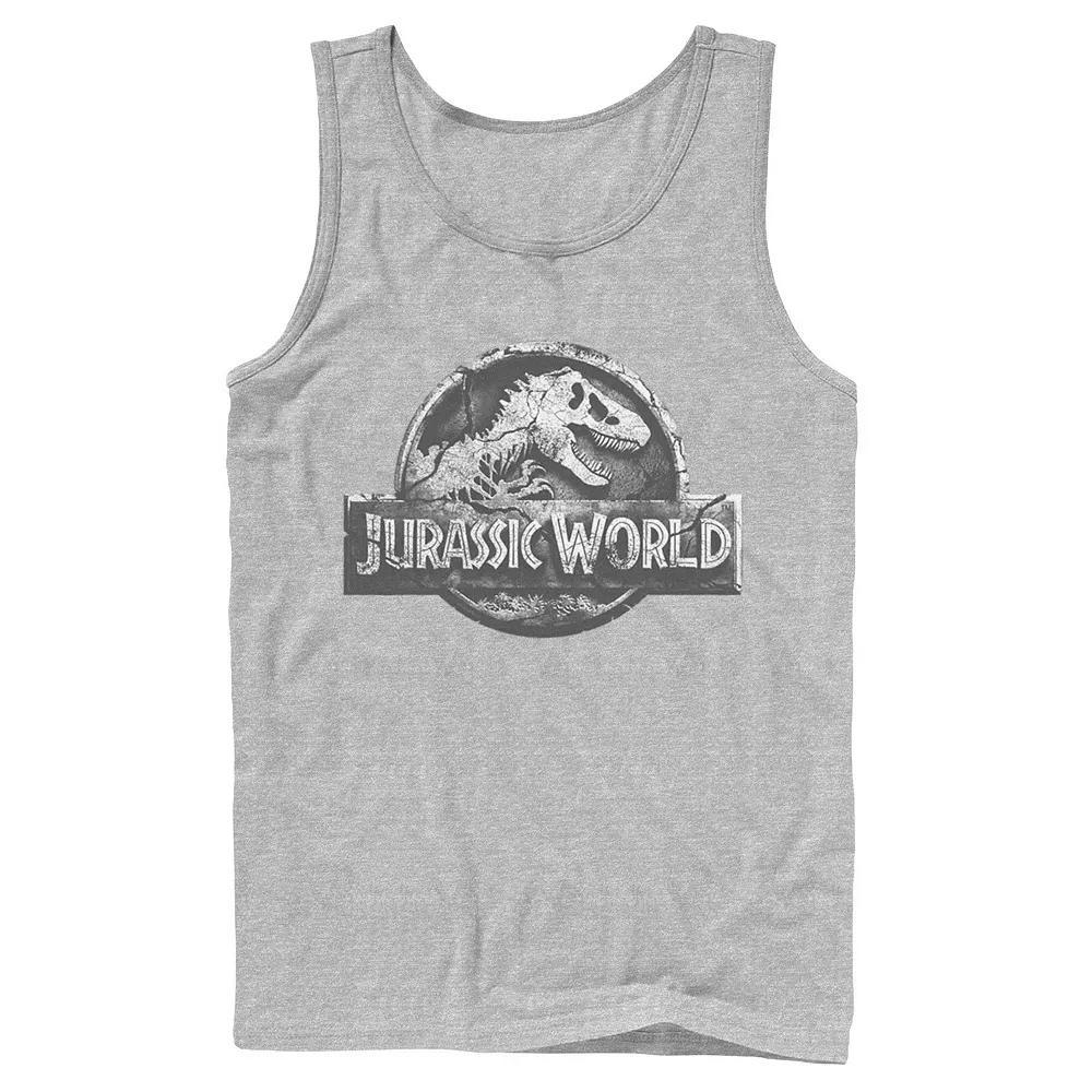 Men's Jurassic World Two Return Stone Logo Tank Top, Size: Large, Athletic Grey Product Image
