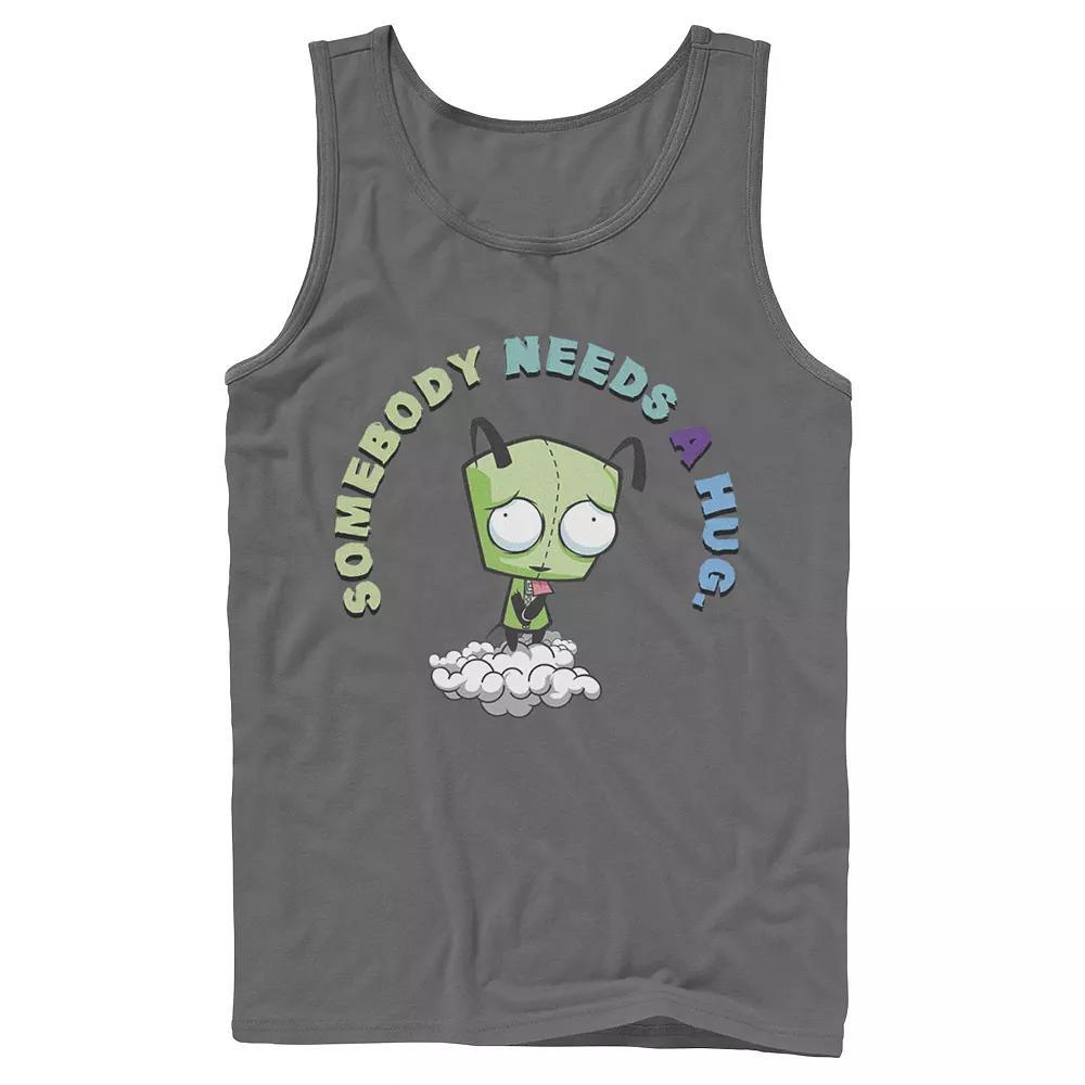 Men's Nickelodeon Invader Zim Gir Somebody Needs A Hug Sad Portrait Graphic Graphic Tank Top, Size: Small, Grey Product Image