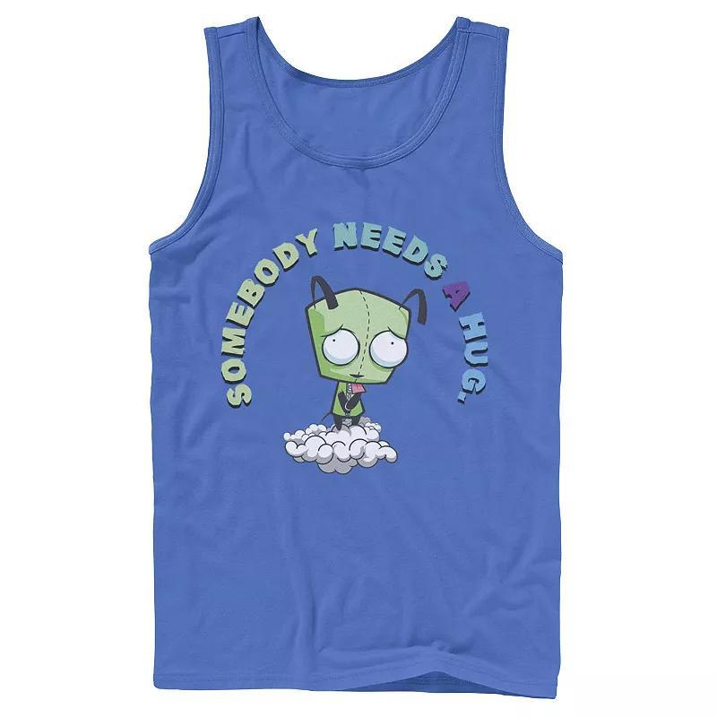 Men's Nickelodeon Invader Zim Gir Somebody Needs A Hug Sad Portrait Graphic Graphic Tank Top, Size: Small, Grey Product Image