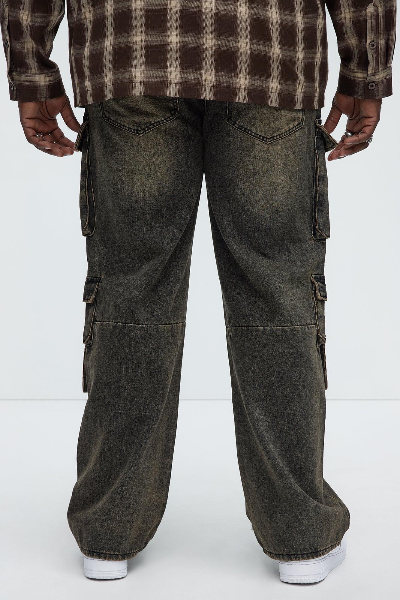 Baggy Mission Ready Cargo Jeans - Black Wash Product Image