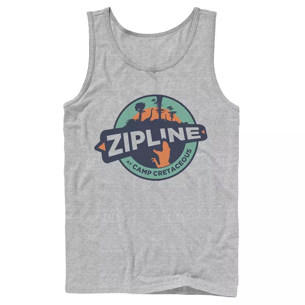 Men's Jurassic World: Camp Cretaceous Zipline Logo Tank Top, Boy's, Size: Large, Athletic Grey Product Image