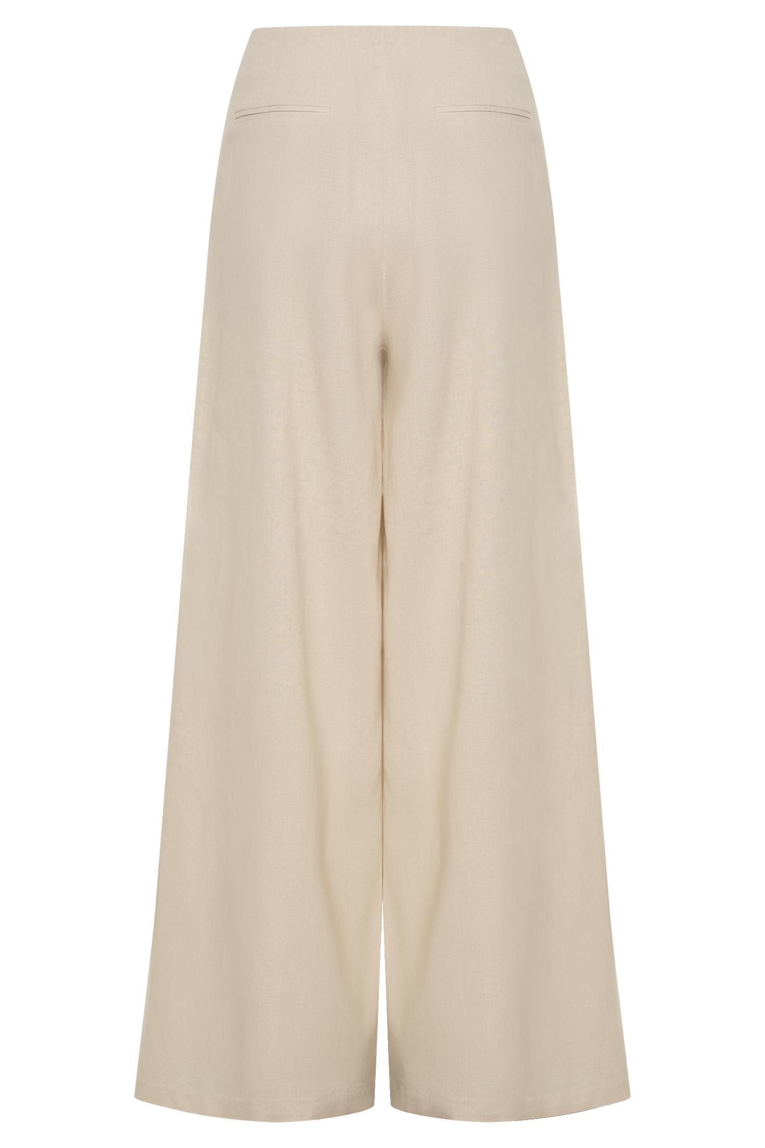 Brandi Linen Straight Leg Pant - Wheat Marle Product Image
