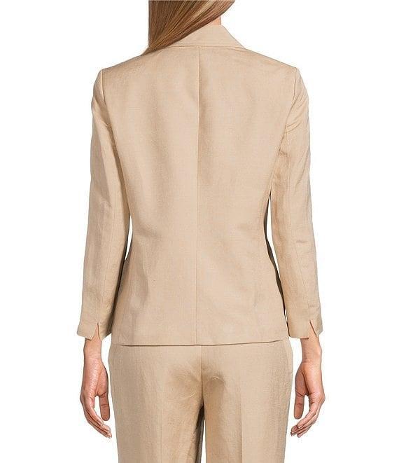 Kasper Refined Linen Blend 3/4 Sleeve Two-Button Jacket Product Image